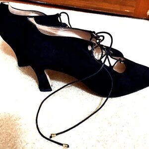 GORGEOUS All Leather Paco GIL Black Suede Size 9B Pumps